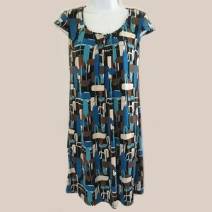 Chadwicks Brown & Blue Dress with Side Pockets